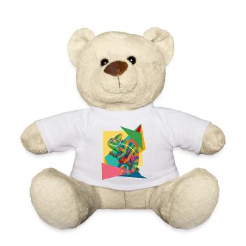 Art géométrique caméléon coloré - Nounours - blanc - Devant