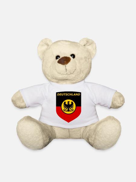 Deutschland Schildflagge mit Adler - Teddy - Weiß