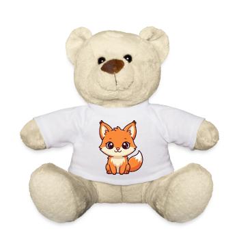 Cuddly Fox Kawaii Illustration - Teddy Bear - white - Front