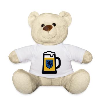 Maßkrug Bier Bayern Löwen Wappen Volksfest - Teddy - Weiß - Vorne