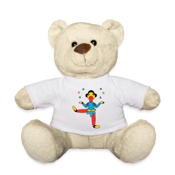 Farbenfroher Vogel im Tanz - Teddy - Weiß - Vorne
