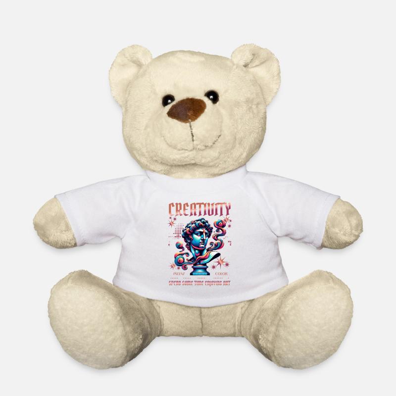 Creativity in colorful sculpture art - Teddy Bear - white