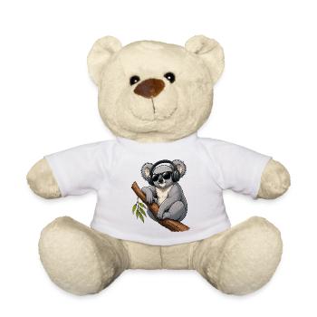 Cooler Koala mit Kopfhörern und Sonnenbrille  - Teddy - Weiß - Vorne