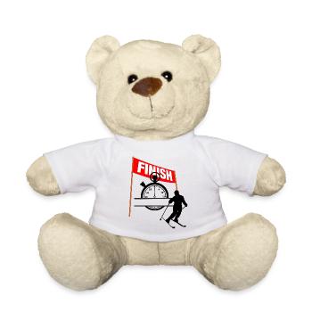 Ski Finish Time - Teddy Bear - white - Front
