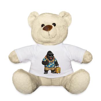 Urlaubs Gorilla Hawaii Hemd - Teddy - Weiß - Vorne