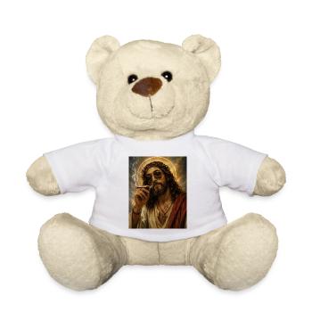 Jesus raucht einen Joint Humor - Teddy - Weiß - Vorne