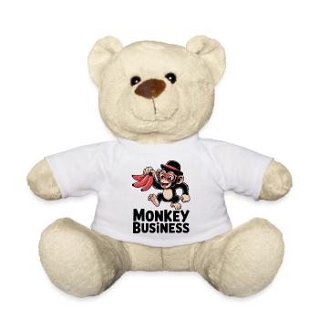 Affe mit Bananen und Hut - Teddy - Weiß - Vorne