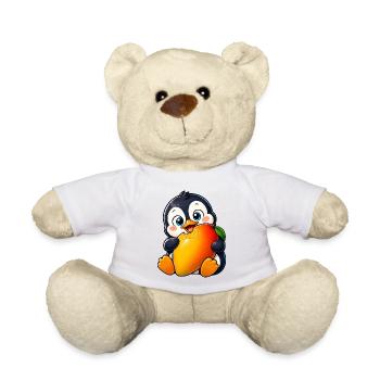 Süßer Pinguin Cartoon Sommer Mango Kawaii - Teddy - Weiß - Vorne