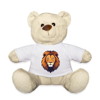 Lion Head Illustration - Teddy Bear - white - Front