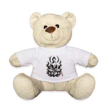 Buddha Ink Lotus Meditation - Teddy Bear - white - Front