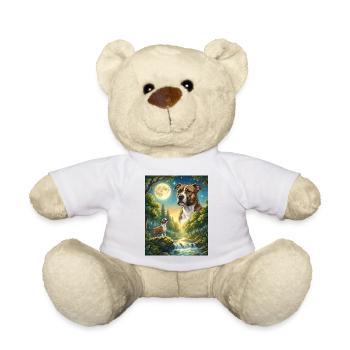 Hurlement au chien de la lune Staffordshire Terrier - Nounours - blanc - Devant