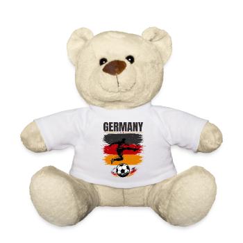 Germany Football Fan Shirt - Germany Soccer - Teddy Bear - white - Front