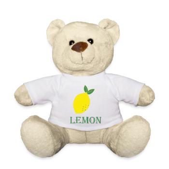 Lemon Retro Drawing Art - Teddy Bear - white - Front