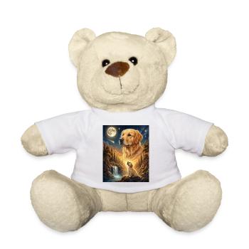 Hurler au mème de la lune Chien Golden Retriever - Nounours - blanc - Devant