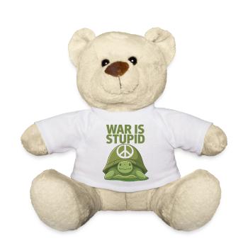 La guerre est stupide Tortue, signe de paix anti-guerre - Nounours - blanc - Devant
