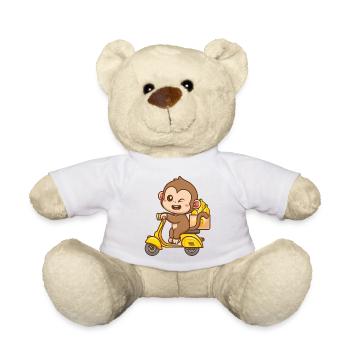 Singe sur la trottinette banane - Nounours - blanc - Devant