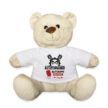 Autoschrauber Blutgruppe Motoröl KFZ Mechaniker - Teddy - Weiß - Vorne