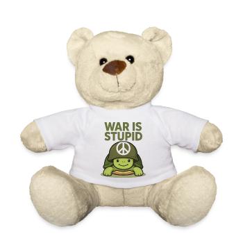La guerre est stupide Tortue avec le signe de paix - Nounours - blanc - Devant