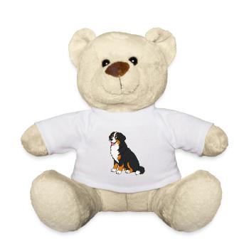 Chien Saint Bernard joyeux dans un style cartoon - Nounours - blanc - Devant
