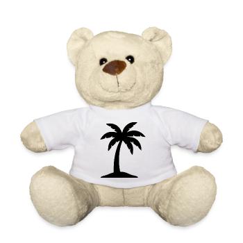 Palm Tree Summer Beach Vacation Sea Travel Gift - Teddy Bear - white - Front