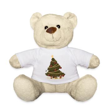Sapin de Noël avec guirlandes lumineuses - Nounours - blanc - Devant