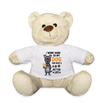 Hustling For The Hound – lustiges Hundegeschenk - Teddy - Weiß - Vorne