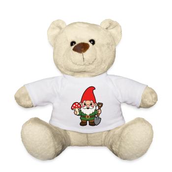 Garten Gnomenheld mit Pilz - Teddy - Weiß - Vorne