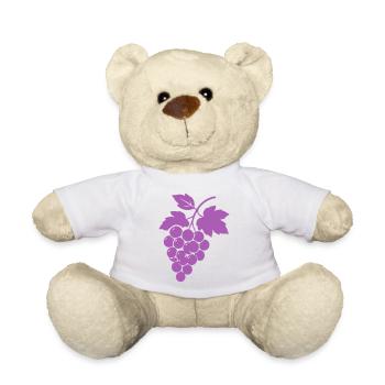 Purpurne Trauben Silhouette - Teddy - Weiß - Vorne