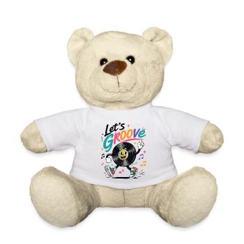 Let's Groove Schallplatte Retro Musik Design   - Teddy - Weiß - Vorne