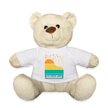 Piano Piano Musician Gift Gift Idea - Teddy Bear - white - Front