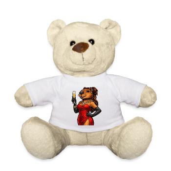 Dame noble de capybara avec du vin pétillant - Nounours - blanc - Devant