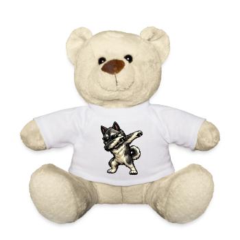 Dabbing Norwegischer Elchhund - Teddy - Weiß - Vorne