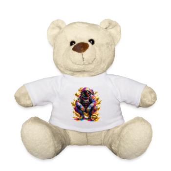 Farbenfrohe Weltraumastronautin - Teddy - Weiß - Vorne