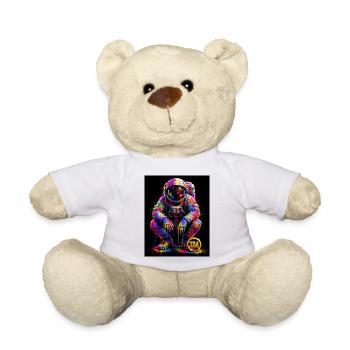 Bunte Weltraumkunst - Teddy - Weiß - Vorne
