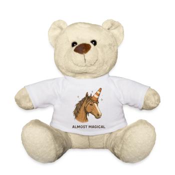 Presque un humour magique de licorne cheval - Nounours - blanc - Devant