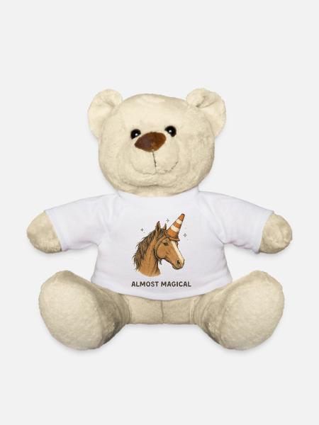 Presque un humour magique de licorne cheval - Nounours - blanc