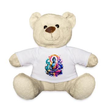 Buddha Wave Meditation Art - Teddy Bear - white - Front