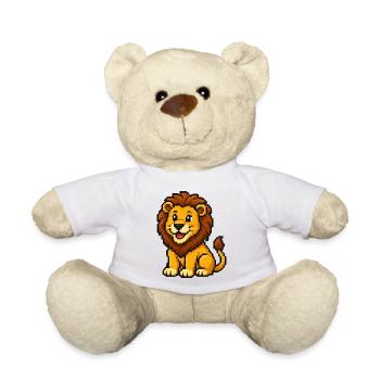 Pixel Lion Cub Design - Teddy Bear - white - Front