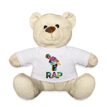 Mosaïque du poing graffiti RAP - Nounours - blanc - Devant