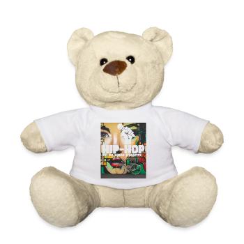 Hip Hop Graffiti Portrait with Bicycle - Teddy Bear - white - Front