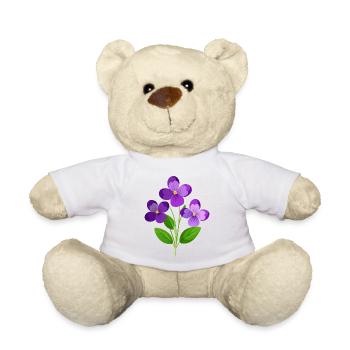 Violets Flower - Teddy Bear - white - Front