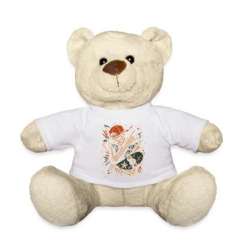 Skater Skeleton Rocker Skateboard Vintage Halloween - Teddy Bear - white - Front