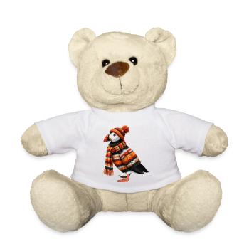 Papageitaucher Strickpullover Winter Weihnachten - Teddy - Weiß - Vorne