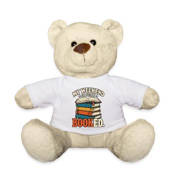 My Weekend Is Fully Booked – Bücher Retro - Teddy - Weiß - Vorne