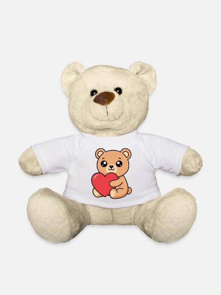 Kuschelbär mit Herz - Teddy - Weiß