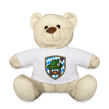 Bayerisches Edelweiß Schild - Teddy - Weiß - Vorne