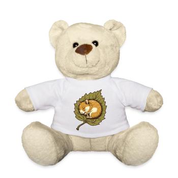 Haselmaus im Herbstblatt - Teddy - Weiß - Vorne