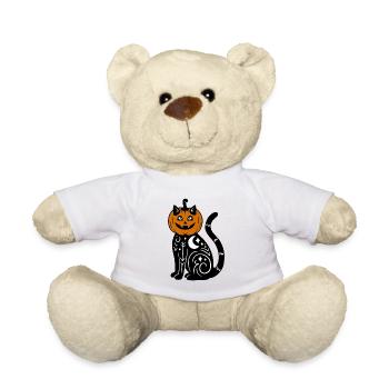 Halloween Katze Kürbiskostüm - Teddy - Weiß - Vorne