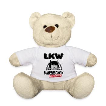 LKW  Führerschein bestanden Sprüche Lastwagen - Teddy - Weiß - Vorne