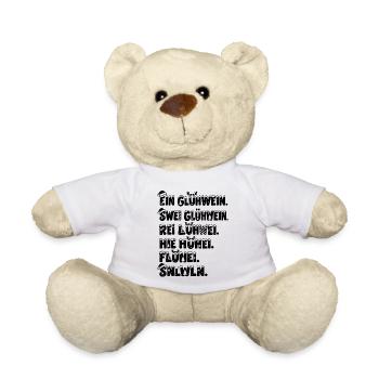 Lustiges Geschenk Glühwein Weihnachten Besoffen - Teddy - Weiß - Vorne